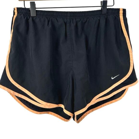 Nike Pants - Nike Dri Fit Black Running Shorts Orange Trim Athletic Women Size Large